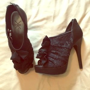 Peep toe booties